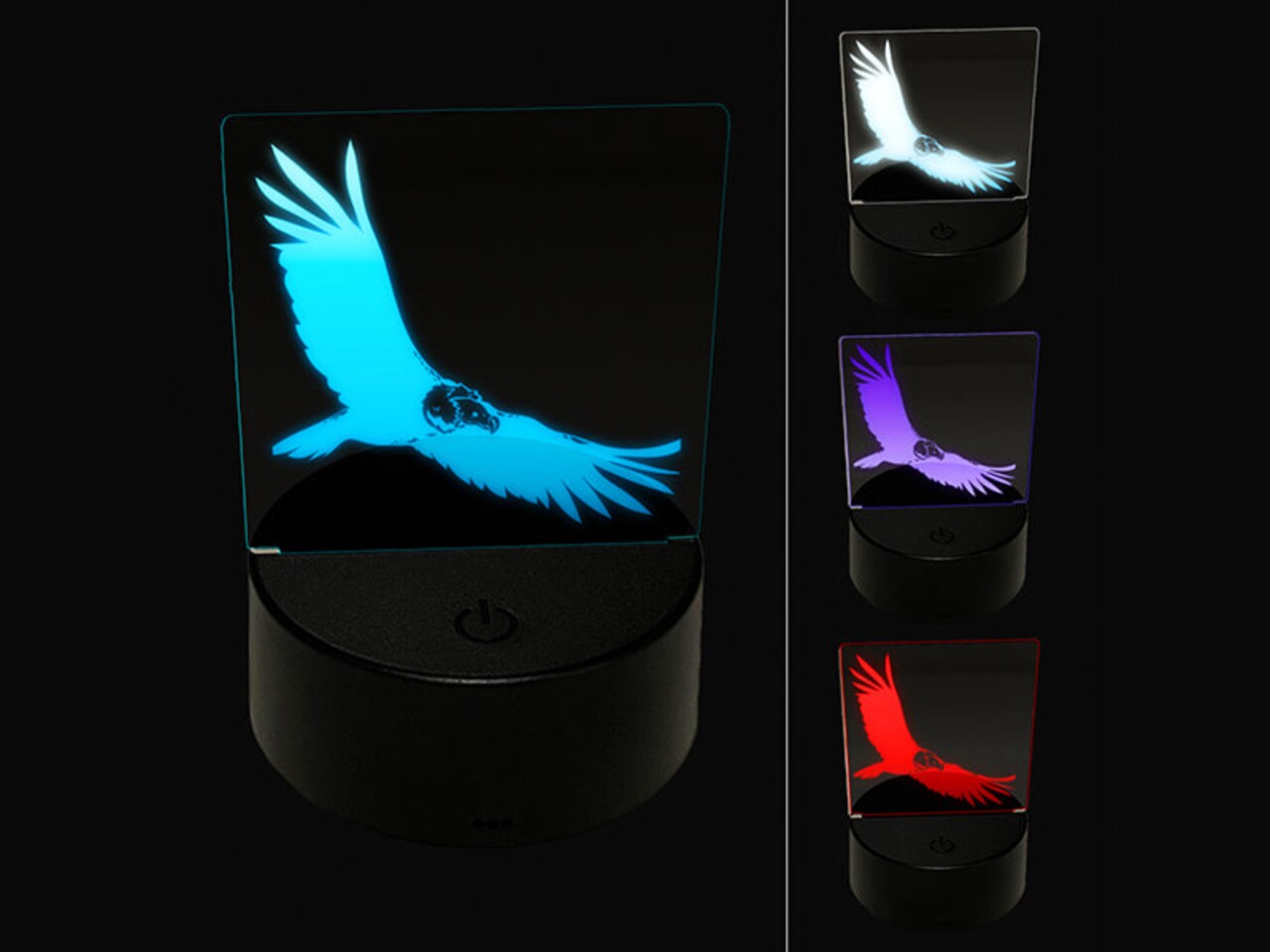 California Condor Vulture Bird Flying 3D Illusion LED Night Light Sign Nightstand Desk Lamp